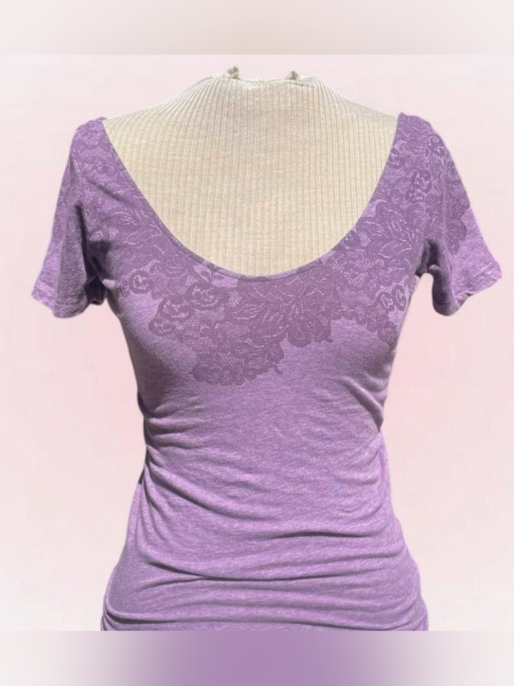 Y2K Purple Lace-Detail tee